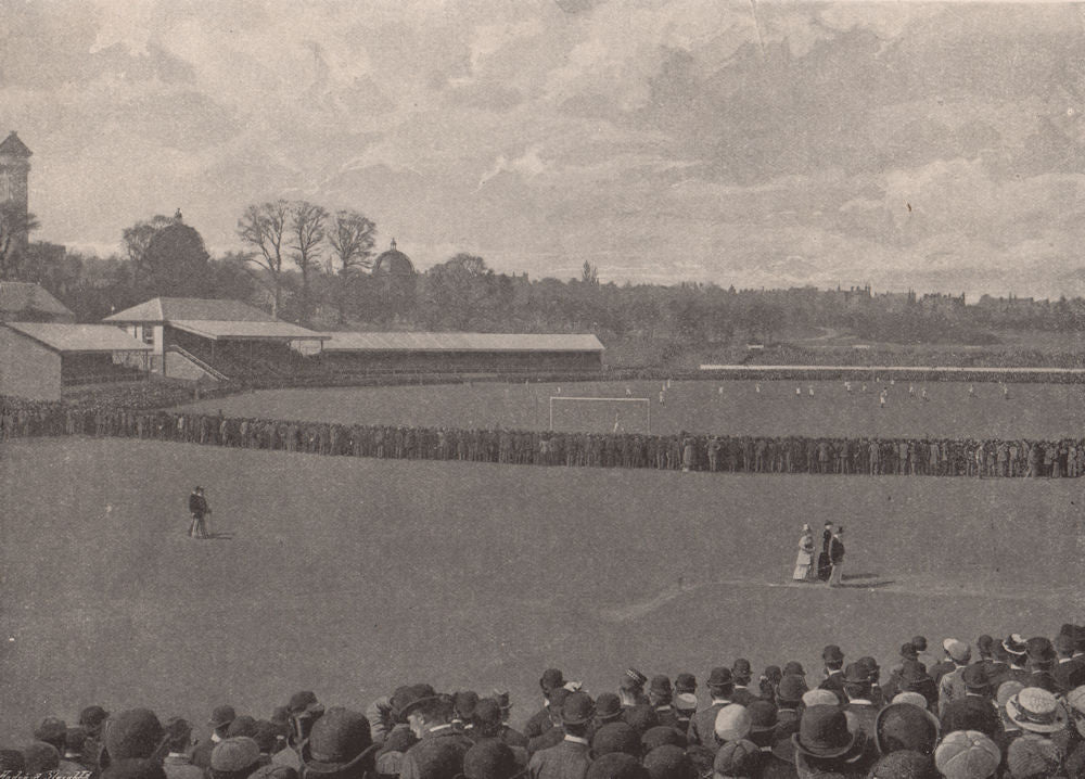 Football at The Crystal Palace. London 1896 old antique vintage print picture
